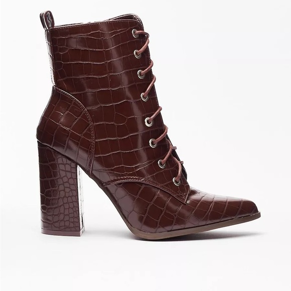 NIB- Croc Style Faux Leather Boots 🐊👢 - Picture 9 of 11